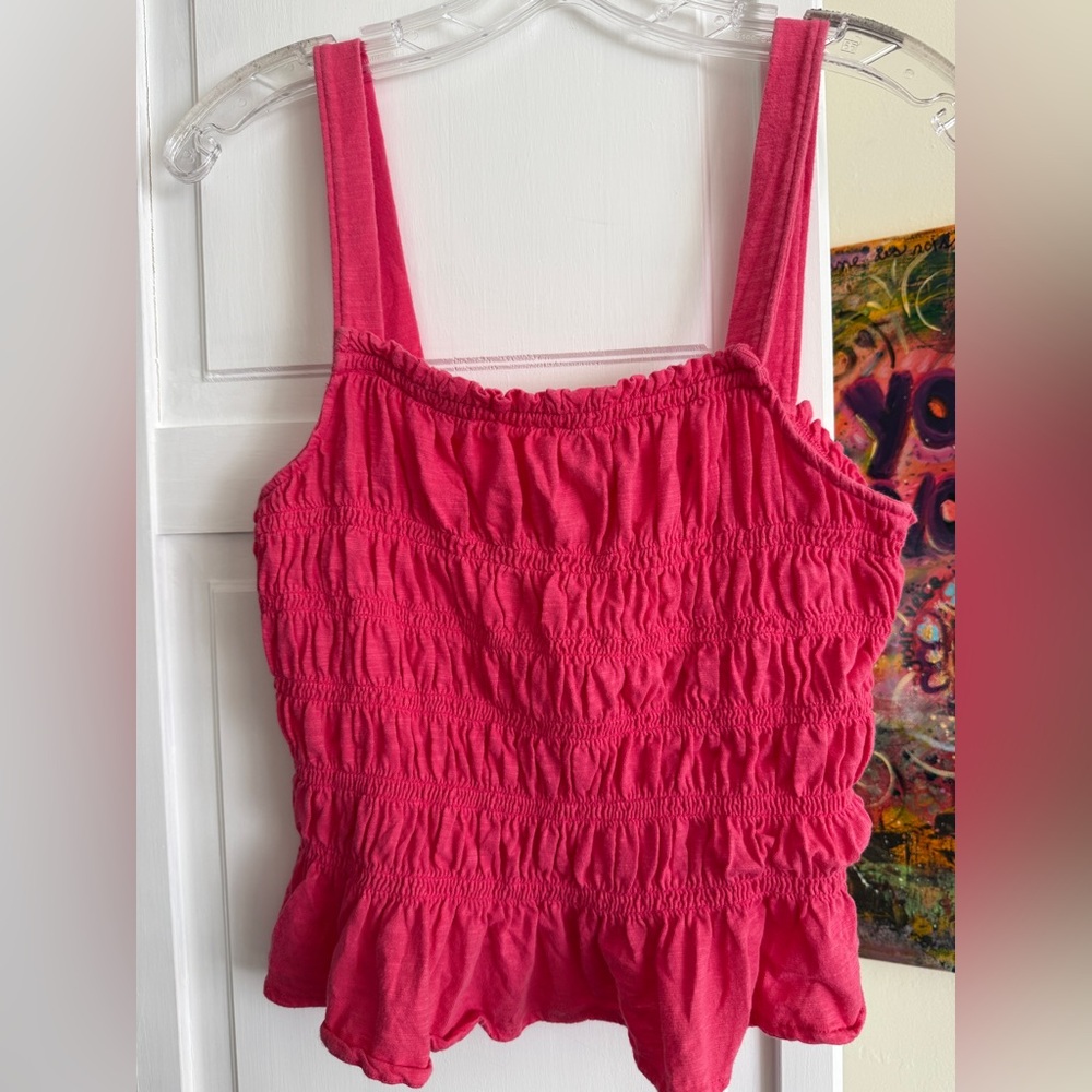 Universal Thread 100% Cotton Pink Smocked Tank Top